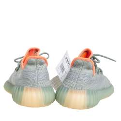 Pre Owned Yeezy x adidas Green Knit Fabric Boost 350 V2 Desert Sage Sneakers Size 42 2/3