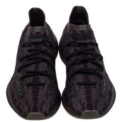 Pre Owned Yeezy x adidas Black/Grey Knit Fabric Boost 380 Onyx Sneakers Size 42 2/3