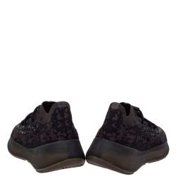 Pre Owned Yeezy x adidas Black/Grey Knit Fabric Boost 380 Onyx Sneakers Size 42 2/3