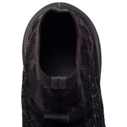 Pre Owned Yeezy x adidas Black/Grey Knit Fabric Boost 380 Onyx Sneakers Size 42 2/3