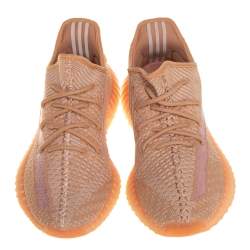 Pre Owned Yeezy x adidas Clay Knit Fabric Boost 350 V2 Sneakers Size 41 1/3