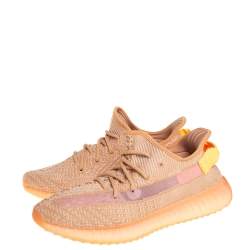 Pre Owned Yeezy x adidas Clay Knit Fabric Boost 350 V2 Sneakers Size 41 1/3