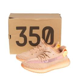 Pre Owned Yeezy x adidas Clay Knit Fabric Boost 350 V2 Sneakers Size 41 1/3