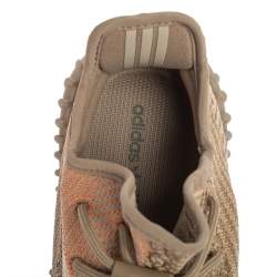 Pre Owned Yeezy x Adidas Brown Knit Fabric Boost 350 V2 Sand Taupe Sneakers Size 42 2/3
