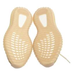 Pre Owned Yeezy Flax Cotton Knit Boost 350 V2 Sneakers Size 42 2/3