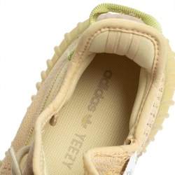 Pre Owned Yeezy Flax Cotton Knit Boost 350 V2 Sneakers Size 42 2/3