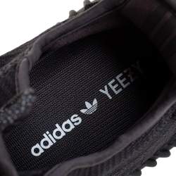 Pre Owned Yeezy x Adidas Black Knit Fabric Boost 350 V2 Low Top Sneakers Size 42 2/3