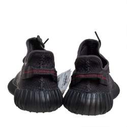 Pre Owned Yeezy x Adidas Black Knit Fabric Boost 350 V2 Low Top Sneakers Size 42 2/3
