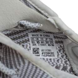 Pre Owned Yeezy x adidas White/Grey Knit Fabric Boost 350 V2 Static Non Reflective Sneakers Size 44 2/3