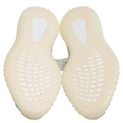 Pre Owned Yeezy x adidas White/Grey Knit Fabric Boost 350 V2 Static Non Reflective Sneakers Size 44 2/3