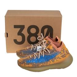 مملوكة مسبقًا Yeezy x adidas Multicolor Knit Fabric Boost 380 Oat Sneakers Size 44