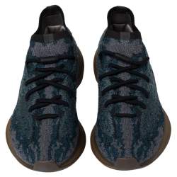 Pre Owned Yeezy x adidas Blue/Grey Knit Fabric Boost 380 Covellite Low Top Sneakers Size 41 1/3