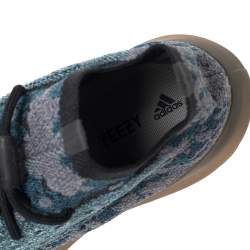 Pre Owned Yeezy x adidas Blue/Grey Knit Fabric Boost 380 Covellite Low Top Sneakers Size 41 1/3