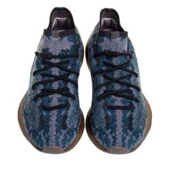 Pre Owned Yeezy x adidas Blue/Grey Knit Fabric Boost 380 Covellite Low Top Sneakers Size 46 2/3