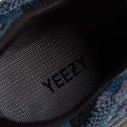 Pre Owned Yeezy x adidas Blue/Grey Knit Fabric Boost 380 Covellite Low Top Sneakers Size 46 2/3