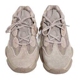 Pre Owned Adidas x Yeezy Beige Mesh And Suede 500 Taupe Light Sneakers Size 44 2/3