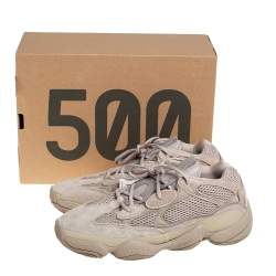 Pre Owned Adidas x Yeezy Beige Mesh And Suede 500 Taupe Light Sneakers Size 44 2/3
