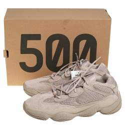 Pre Owned Yeezy x Adidas Beige Mesh And Suede 500 Taupe Light Sneakers Size FR 47 1/3