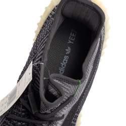 مملوكة مسبقًا حذاء رياضي ييزي x أديداس بوست 350 ڨي2 اسريل قماش تريكو رصاصي/أسود منخفض من أعلى مقاس 49 1/3