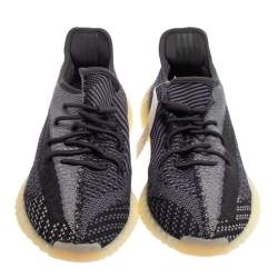 مملوكة مسبقًا حذاء رياضي ييزي x أديداس بوست 350 ڨي2 اسريل قماش تريكو رصاصي/أسود منخفض من أعلى مقاس 49 1/3