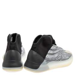 Pre Owned Yeezy x adidas Grey/Black Mesh And Neoprene QNTM High Top Sneakers Size 43 1/3