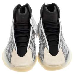 Pre Owned Yeezy x adidas Grey/Black Mesh And Neoprene QNTM High Top Sneakers Size 43 1/3