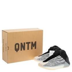 Pre Owned Yeezy x adidas Grey/Black Mesh And Neoprene QNTM High Top Sneakers Size 43 1/3