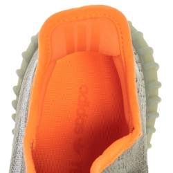 Pre Owned Yeezy x adidas Grey Knit Fabric Boost 350 V2 Desert Sage Sneakers Size 42 2/3