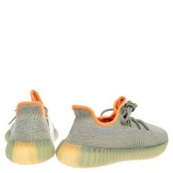 Pre Owned Yeezy x adidas Grey Knit Fabric Boost 350 V2 Desert Sage Sneakers Size 42 2/3