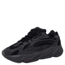 Pre Owned Yeezy x adidas Dark Grey Suede And Canvas Boost 700 Vanta Low Top Sneakers Size 42