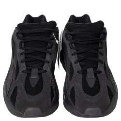 Pre Owned Yeezy x adidas Dark Grey Suede And Canvas Boost 700 Vanta Low Top Sneakers Size 42