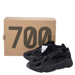 Pre Owned Yeezy x adidas Dark Grey Suede And Canvas Boost 700 Vanta Low Top Sneakers Size 42