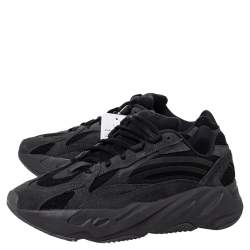 Pre Owned Yeezy x adidas Dark Grey Suede And Canvas Boost 700 Vanta Low Top Sneakers Size 42