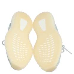 Pre Owned Yeezy x Adidas White/Blue Knit Fabric Boost 350 V2 Cloud White Sneakers Size 44 2/3