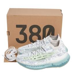 Pre Owned Yeezy x Adidas Multicolor Knit Fabric Boost 380 Alien Blue Sneakers Size 44