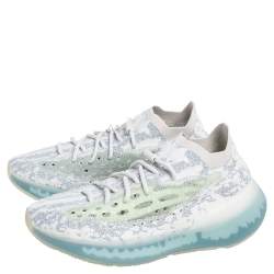 Pre Owned Yeezy x Adidas Multicolor Knit Fabric Boost 380 Alien Blue Sneakers Size 44