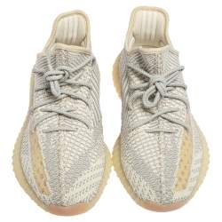 Pre Owned حذاء رياضي اديداس X ييزي بوست 350 V2 لوندمارك قماش تريكو رصاصي/كريمي مقاس 44