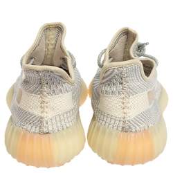 Pre Owned حذاء رياضي اديداس X ييزي بوست 350 V2 لوندمارك قماش تريكو رصاصي/كريمي مقاس 44