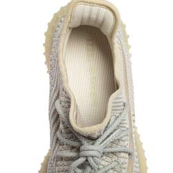 Pre Owned حذاء رياضي اديداس X ييزي بوست 350 V2 لوندمارك قماش تريكو رصاصي/كريمي مقاس 44