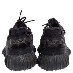 Pre Owned Yeezy x Adidas Black Mesh 350 V2 Mono Cinder Low Top Sneakers Size 44