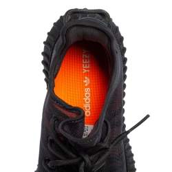 Pre Owned Yeezy x Adidas Black Mesh 350 V2 Mono Cinder Low Top Sneakers Size 44