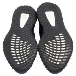 Pre Owned Yeezy x Adidas Black Mesh 350 V2 Mono Cinder Low Top Sneakers Size 44