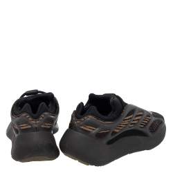 Pre Owned Yeezy x Adidas Black Knit Fabric 700 V3 Clay Brown Size 40 2/3