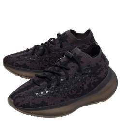 Pre Owned Yeezy x Adidas Multicolor Knit Fabric Boost 380 Onyx Sneakers Size 40 2/3