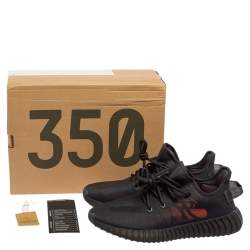 مملوكة مسبقًا حذاء رياضي ييزي x أديداس  350 V2 مونو سيندر شبك أسود بعنق منخفض مقاس 40 2/3