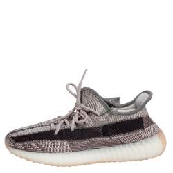 مملوكة مسبقًا حذاء رياضي ييزي x أديداس بوست 350 ڨي2 زيون قماش تريكو بني/رصاصي مقاس 43 1/3