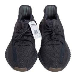 Pre Owned Yeezy x Adidas Dark Grey Knit Fabric Boost 350 V2 Cinder Sneakers Size 44 2/3