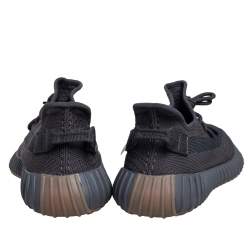 Pre Owned Yeezy x Adidas Dark Grey Knit Fabric Boost 350 V2 Cinder Sneakers Size 44 2/3
