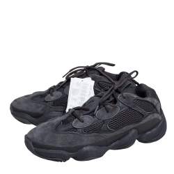 Pre Owned Yeezy x Adidas Black Mesh, Suede And Leather 500 Utility Black Sneakers Size 43 1/3