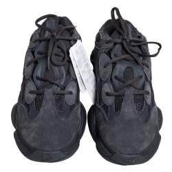 Pre Owned Yeezy x Adidas Black Mesh, Suede And Leather 500 Utility Black Sneakers Size 43 1/3